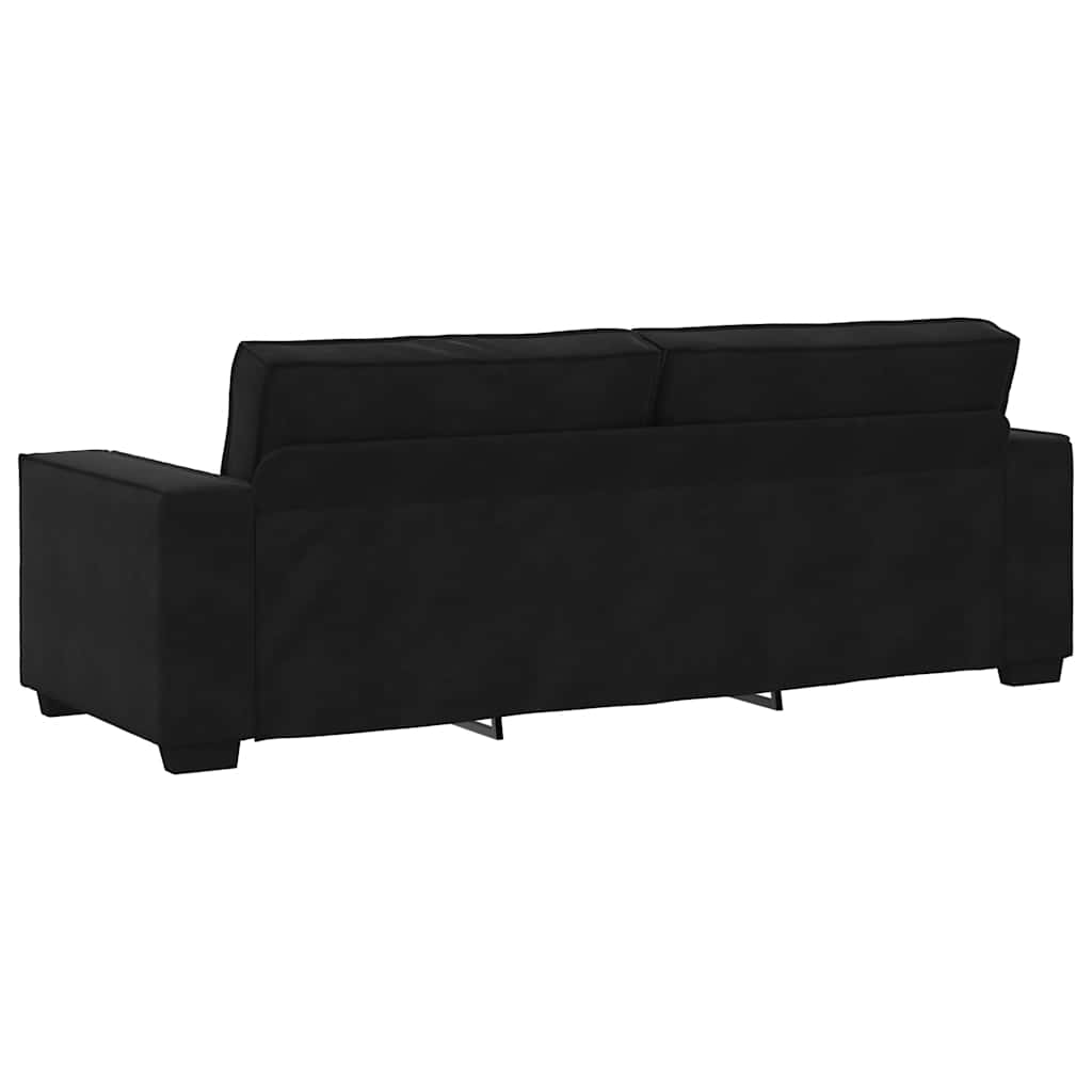 Sofá de 3 lugares 180 cm veludo preto