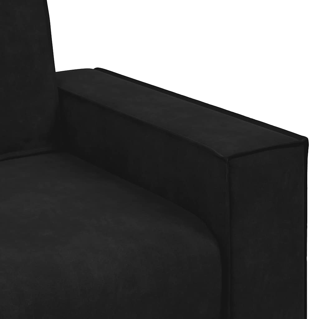Sofá de 3 lugares 180 cm veludo preto