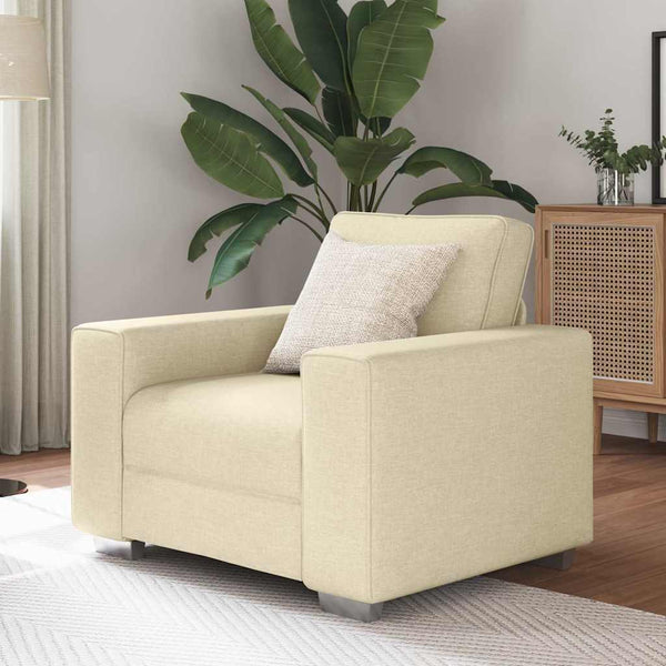 Sofá com almofada Creme 100 x 77 x 82 cm tecido