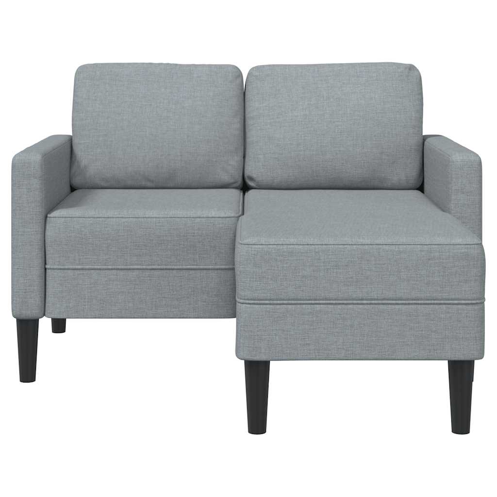 Sofá 2 lugares com Chaise em L 125 cm tecido cinzento-claro