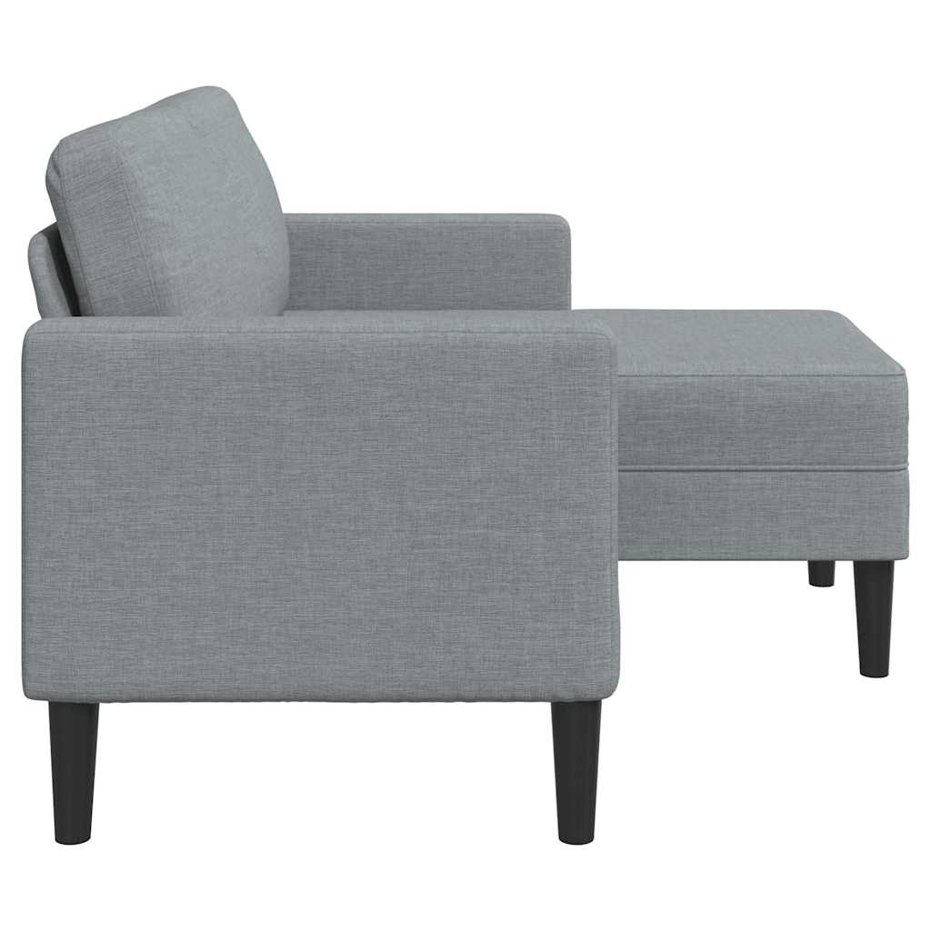 Sofá 2 lugares com Chaise em L 125 cm tecido cinzento-claro