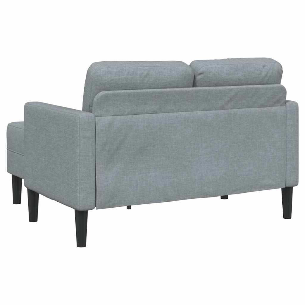 Sofá 2 lugares com Chaise em L 125 cm tecido cinzento-claro