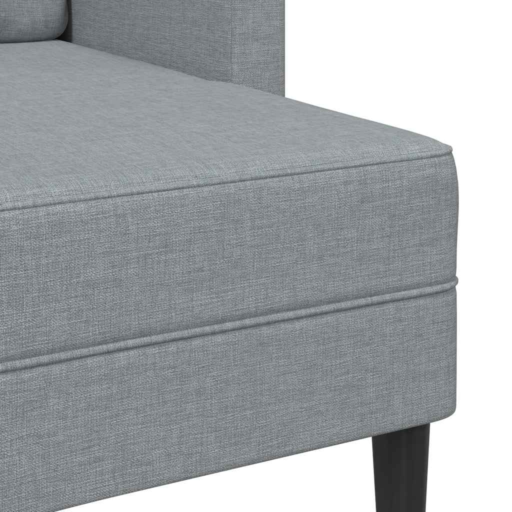 Sofá 2 lugares com Chaise em L 125 cm tecido cinzento-claro