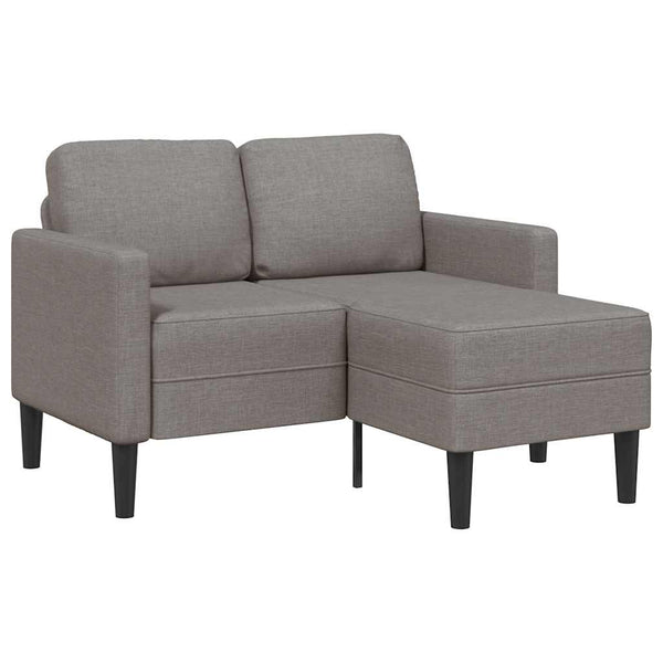Sofá 2 lugares c/ Chaise em L 125cm tecido cinzento-acastanhado