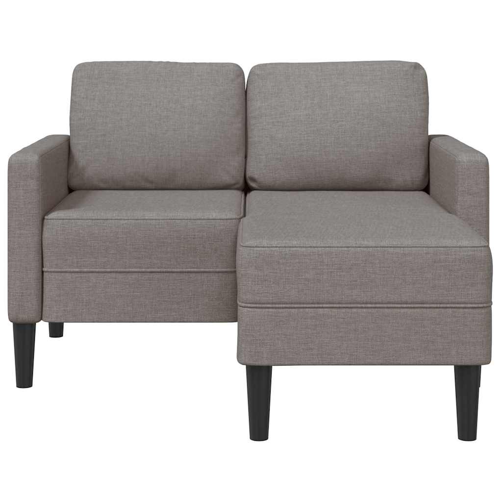Sofá 2 lugares c/ Chaise em L 125cm tecido cinzento-acastanhado