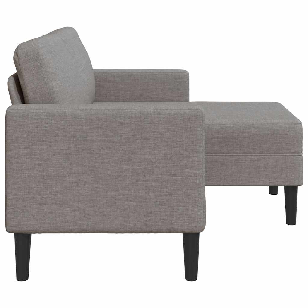 Sofá 2 lugares c/ Chaise em L 125cm tecido cinzento-acastanhado