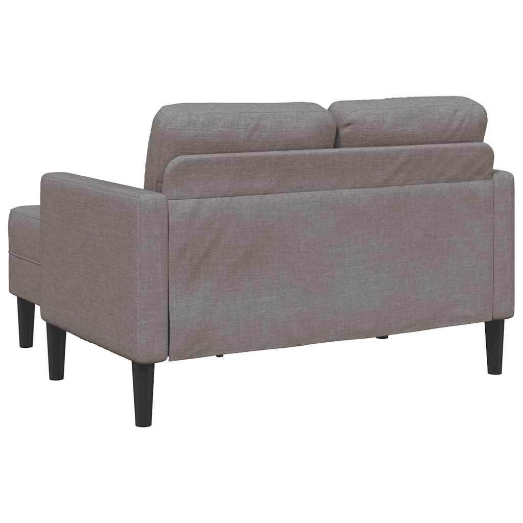 Sofá 2 lugares c/ Chaise em L 125cm tecido cinzento-acastanhado