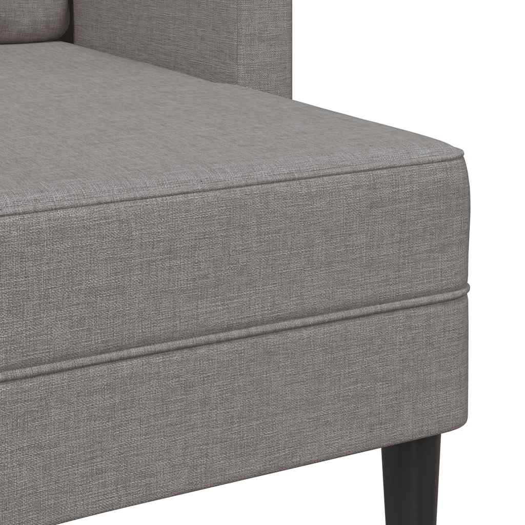 Sofá 2 lugares c/ Chaise em L 125cm tecido cinzento-acastanhado