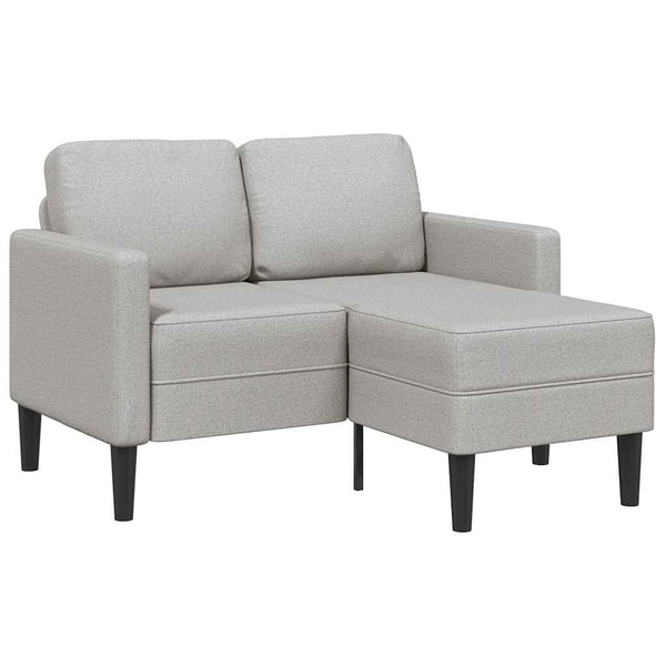 Sofá 2 lugares com Chaise em L 125 cm tecido cinzento nublado