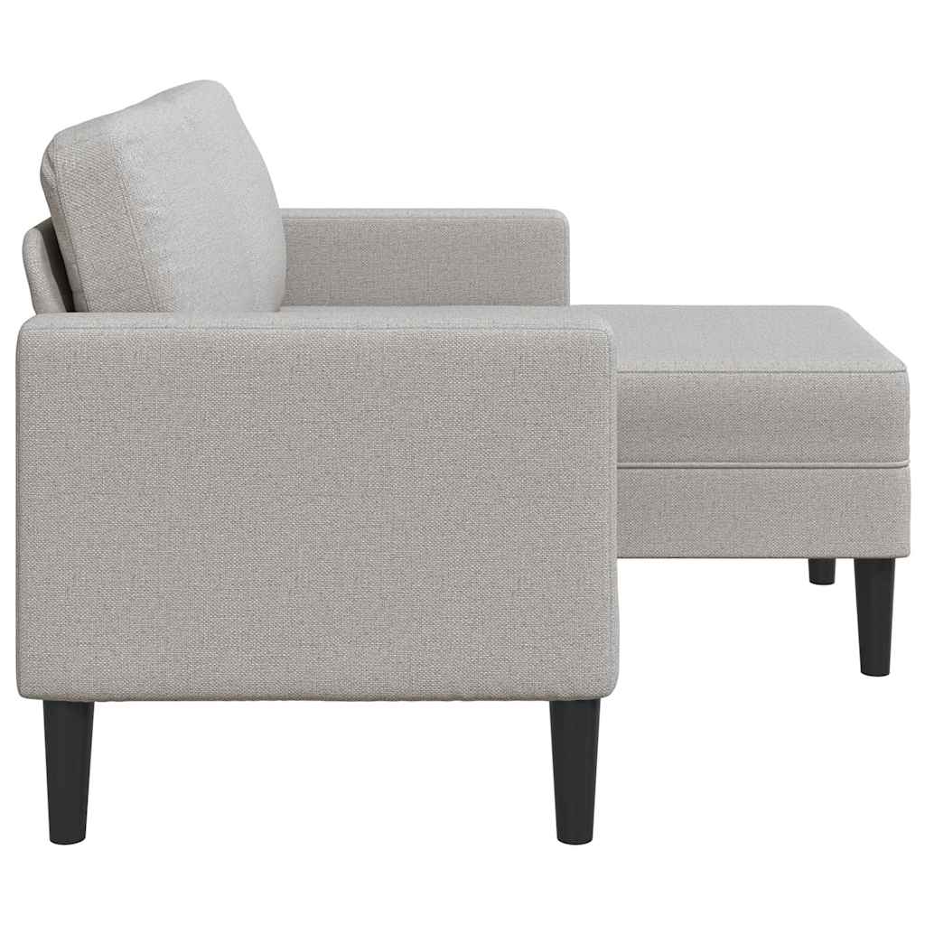 Sofá 2 lugares com Chaise em L 125 cm tecido cinzento nublado