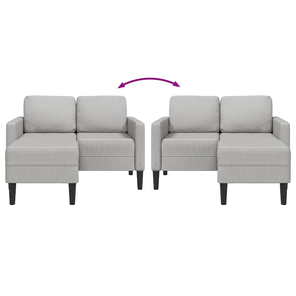 Sofá 2 lugares com Chaise em L 125 cm tecido cinzento nublado