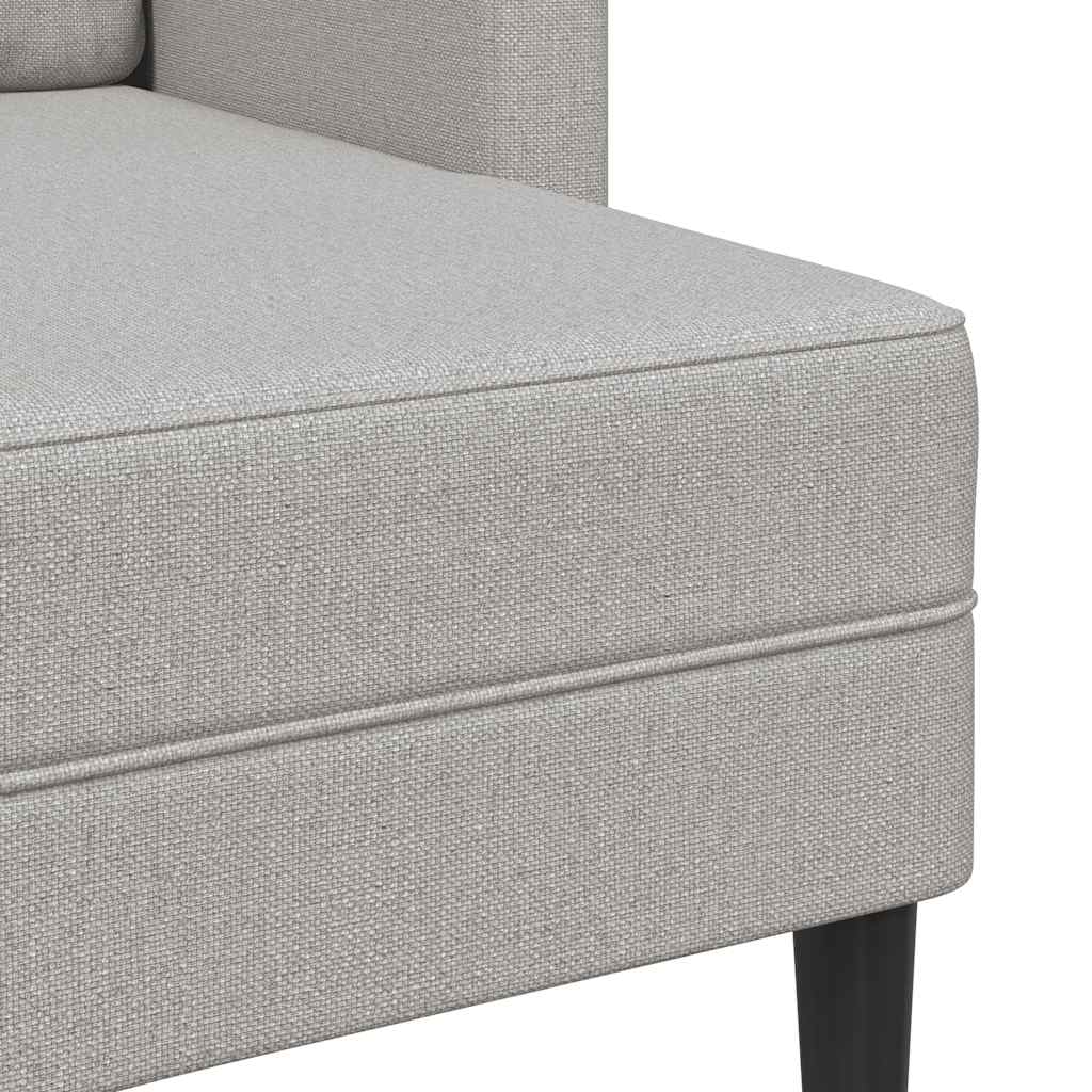 Sofá 2 lugares com Chaise em L 125 cm tecido cinzento nublado
