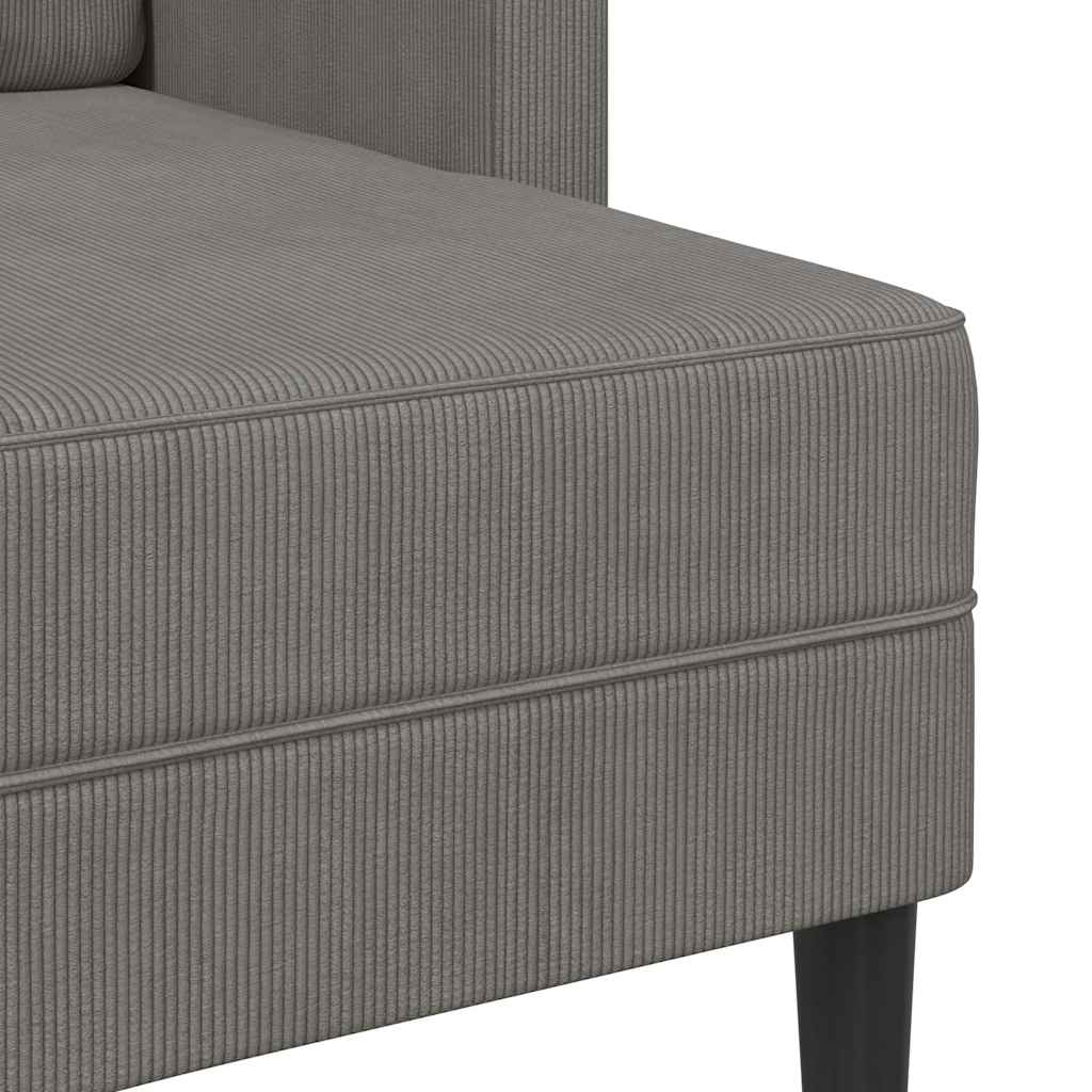 Sofá 2 lugares com Chaise em L 125 cm linho cinzento-claro