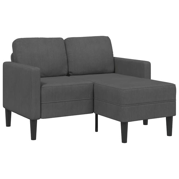 Sofá 2 lugares com Chaise em L 125 cm linho cinzento-escuro