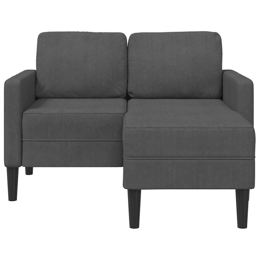 Sofá 2 lugares com Chaise em L 125 cm linho cinzento-escuro