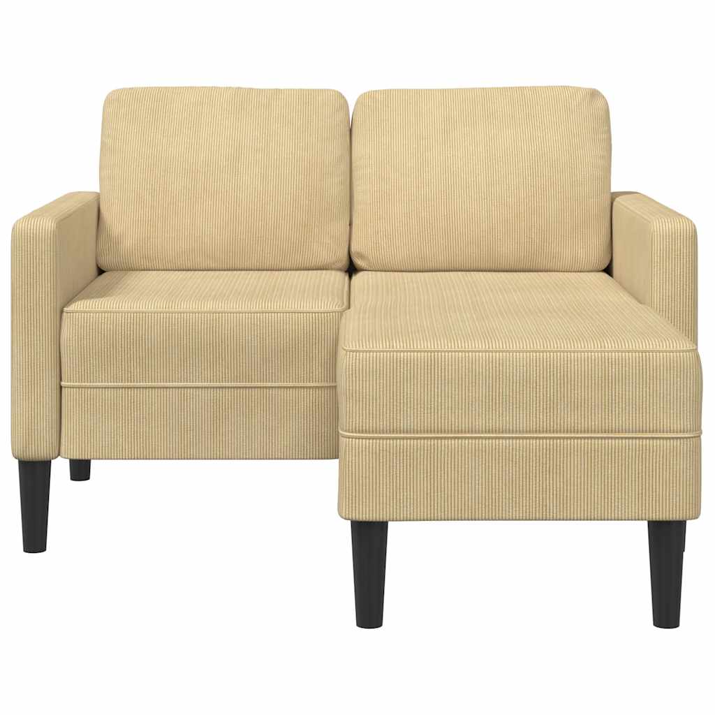 Sofá 2 lugares com Chaise em L 125cm linho verde cinzento
