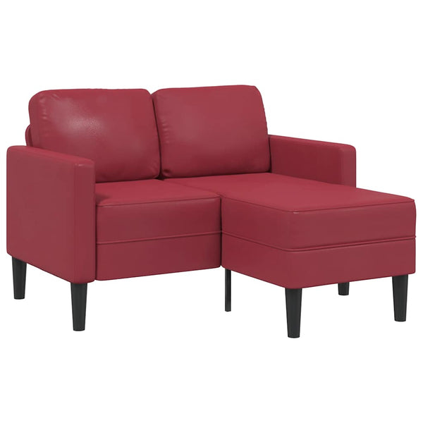 Sofá 2 lugares com Chaise em L 125 cm couro artificial