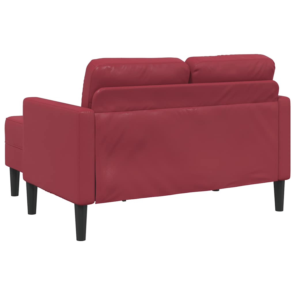 Sofá 2 lugares com Chaise em L 125 cm couro artificial