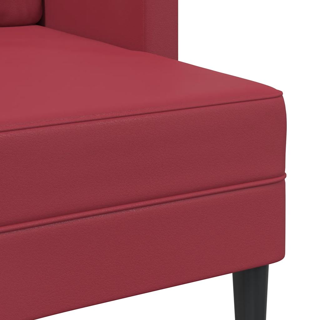 Sofá 2 lugares com Chaise em L 125 cm couro artificial