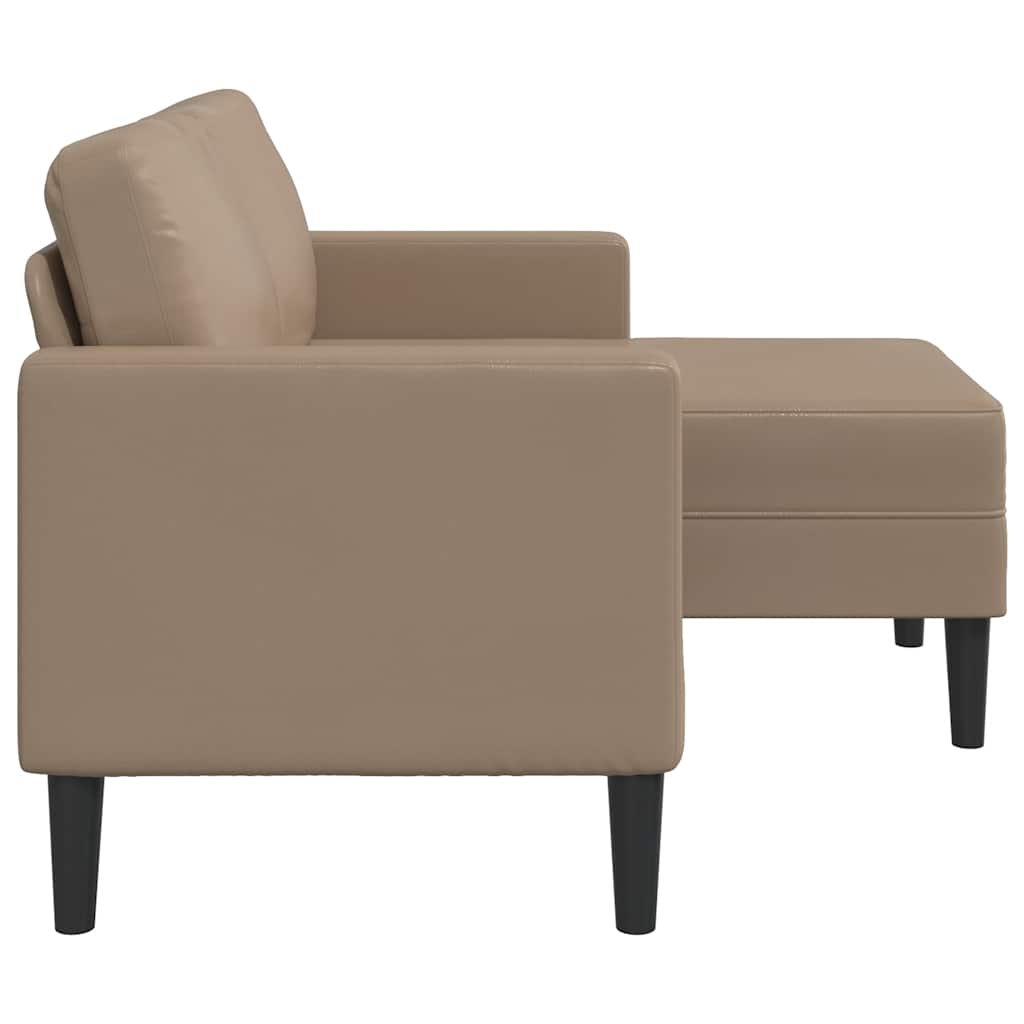 Sofá 2 lugares com Chaise em L 125 cm couro artificial