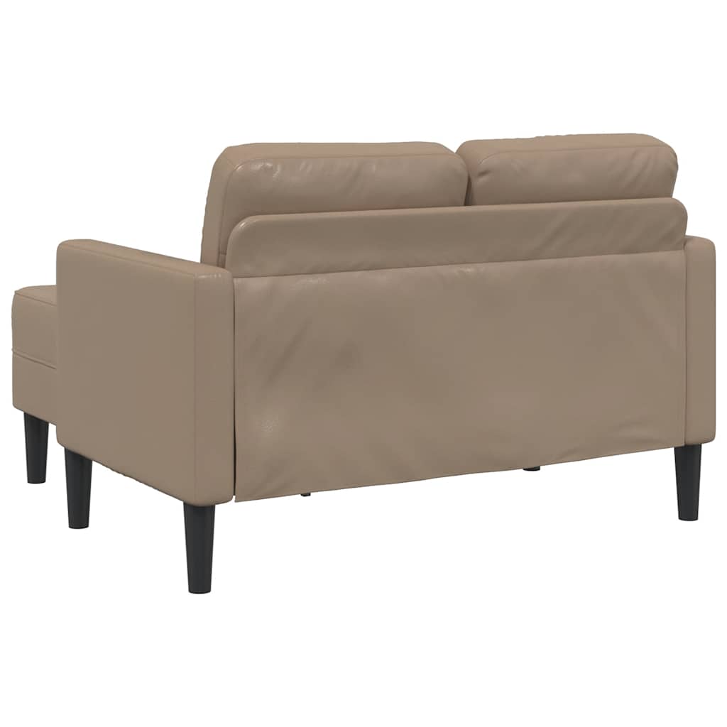 Sofá 2 lugares com Chaise em L 125 cm couro artificial