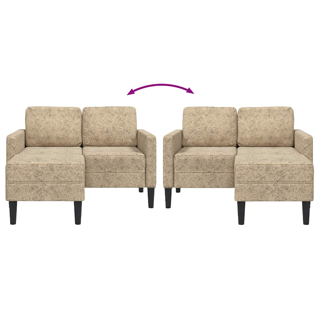 Sofá 2 lugares com Chaise em L 125 cm couro artificial