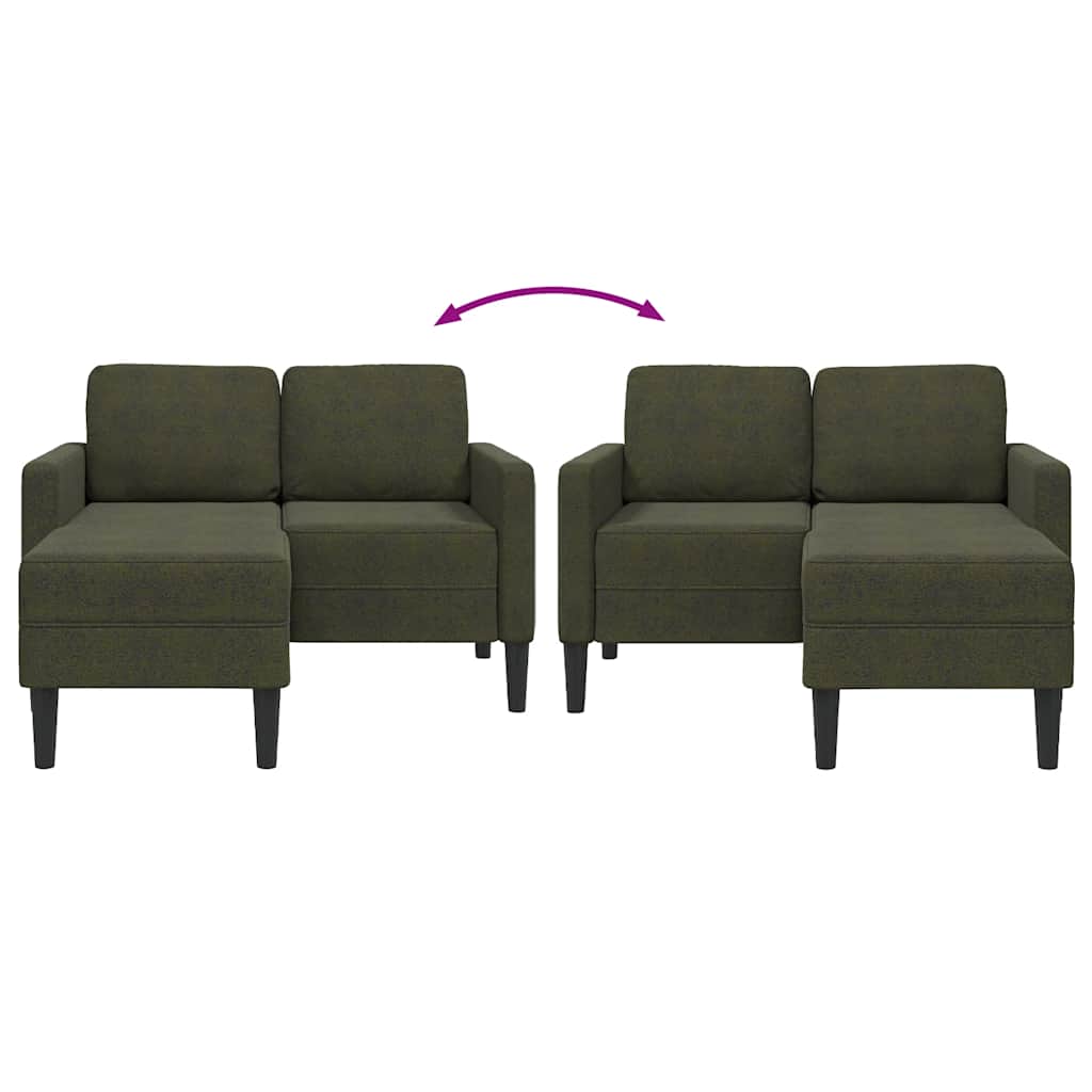 Sofá 2 lugares com Chaise em L 125 cm couro artificial