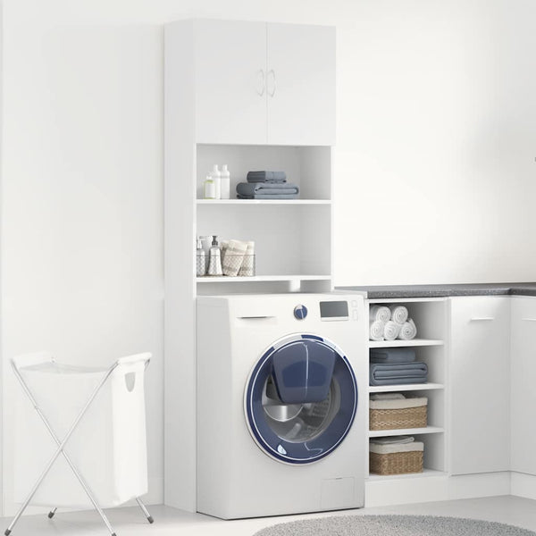 Armário sanita/máquina de lavar derivados madeira branco