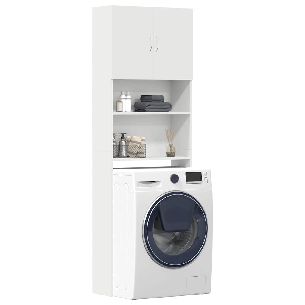 Armário sanita/máquina de lavar derivados madeira branco
