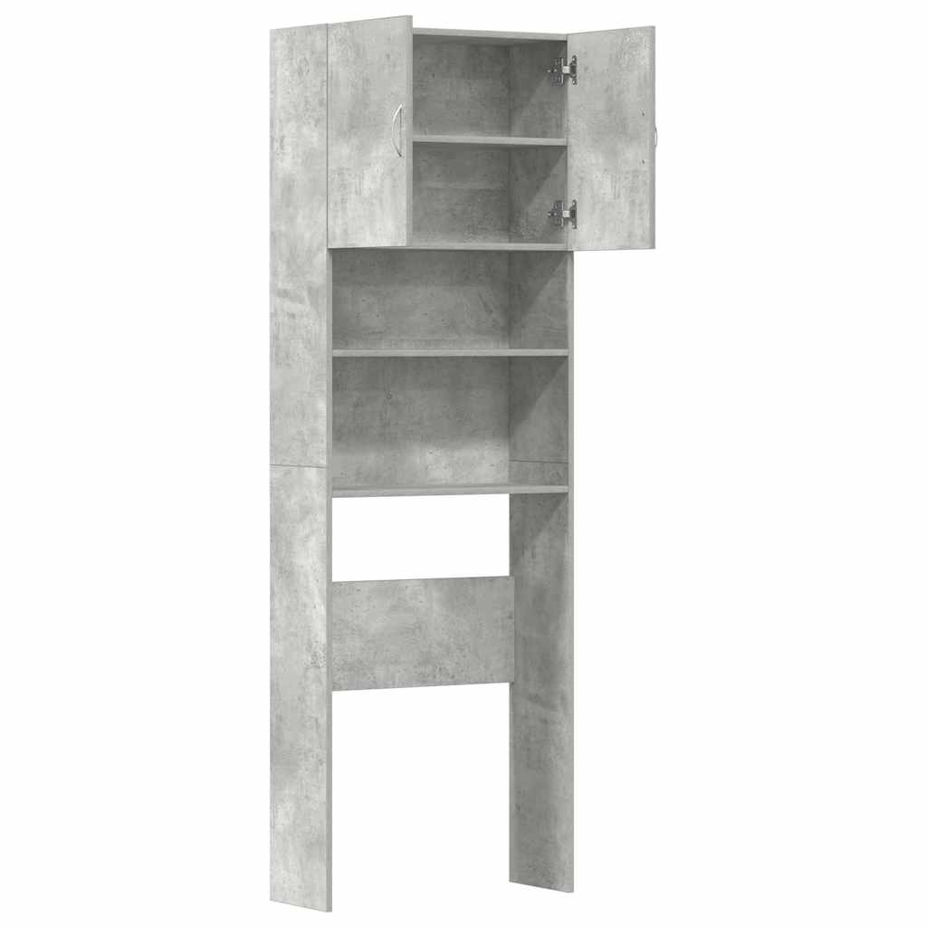 Armário sanita/máquina de lavar derivados madeira concreto cinza