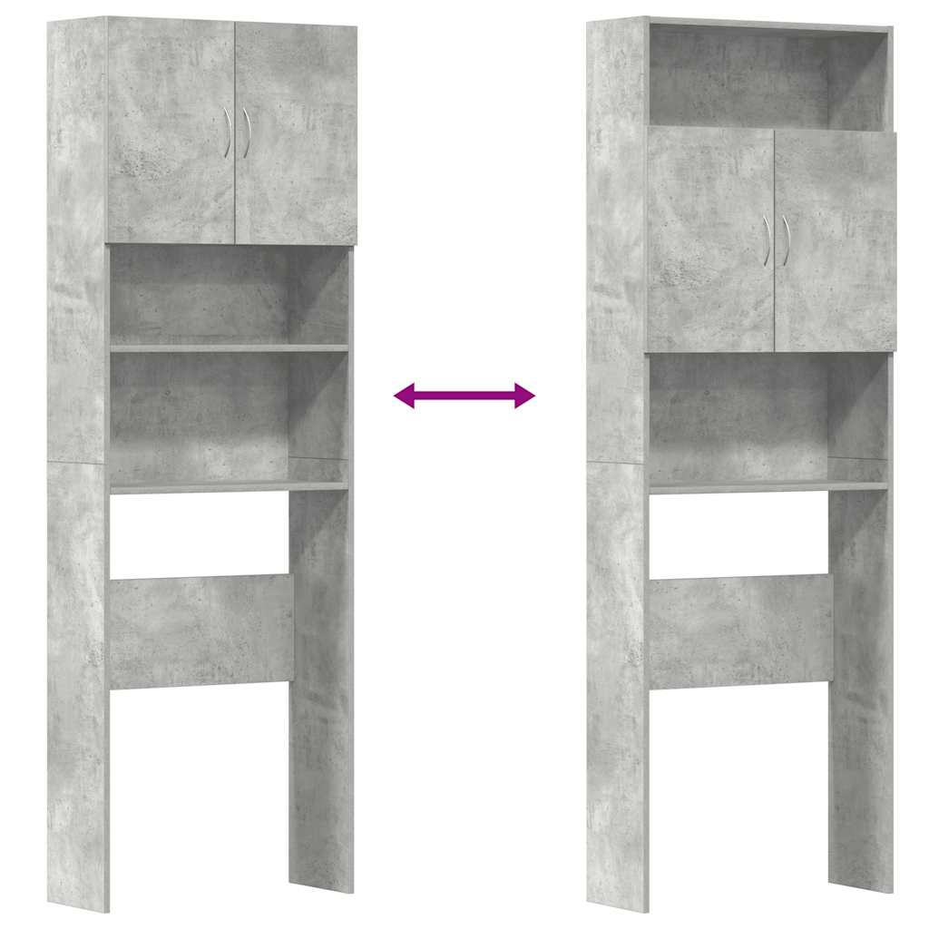 Armário sanita/máquina de lavar derivados madeira concreto cinza