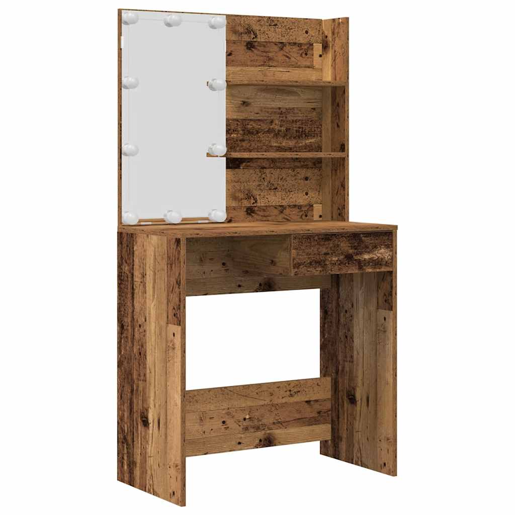 Conjunto toucador com luzes LED derivados madeira madeira velha