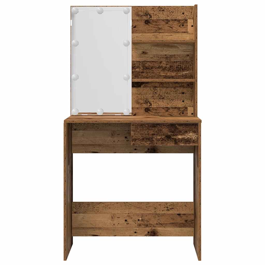 Conjunto toucador com luzes LED derivados madeira madeira velha