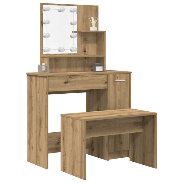 Conjunto toucador com luzes LED derivados madeira madeira velha