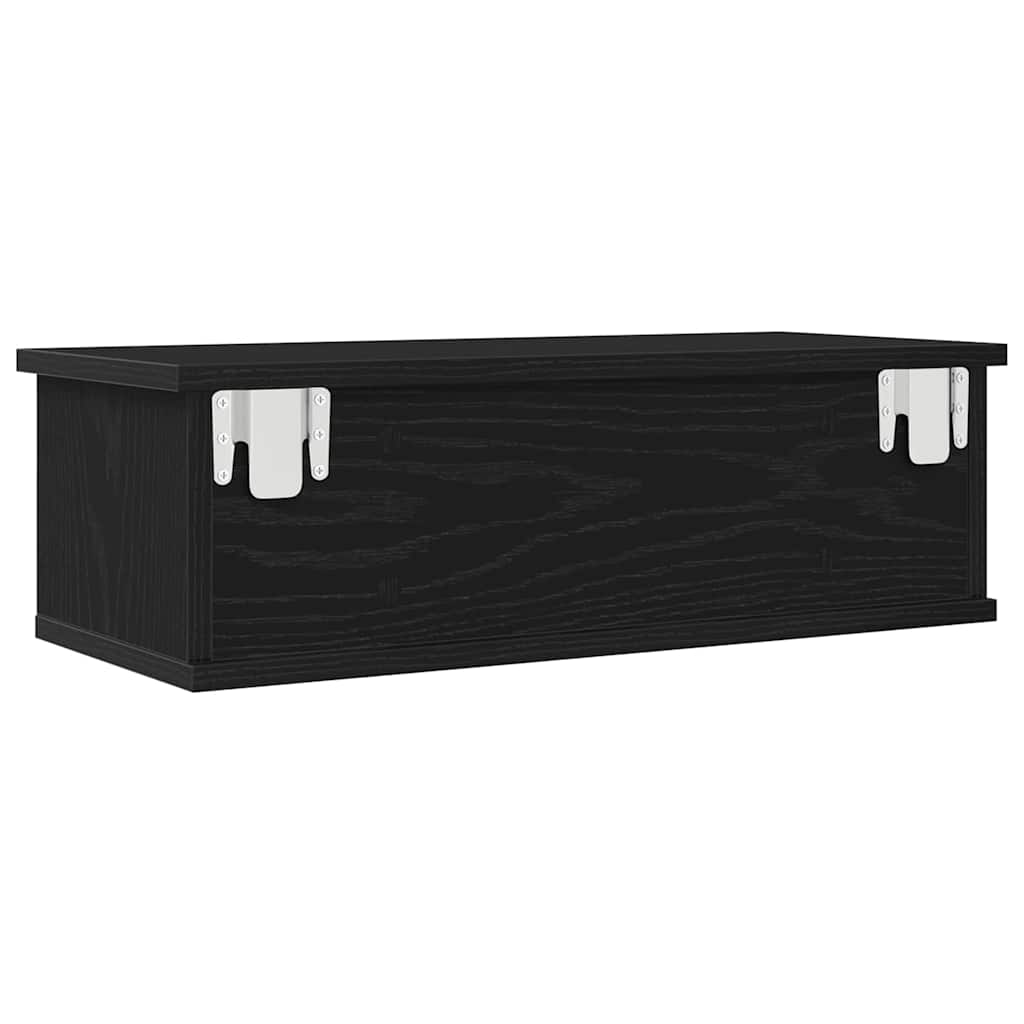 Armário de Parede com gaveta Carvalho preto 60 x 26 x 18,5 cm