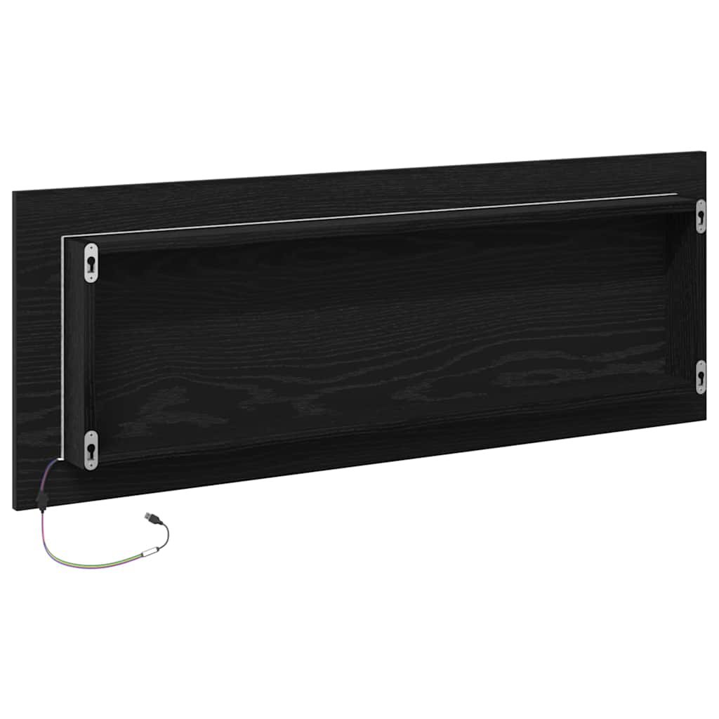 Espelho de banheiro LED Carvalho preto 100 x 8.5 x 37 cm