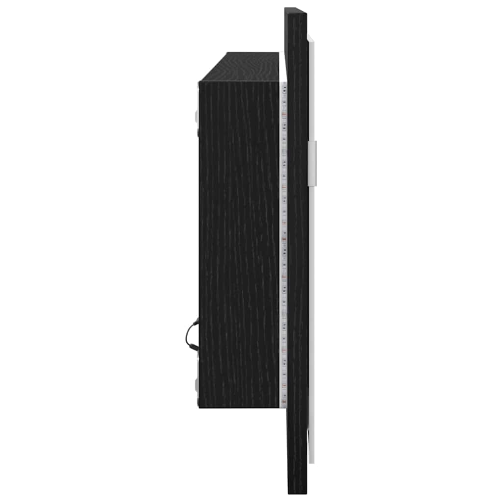 Espelho de banheiro LED Carvalho preto 100 x 8.5 x 37 cm