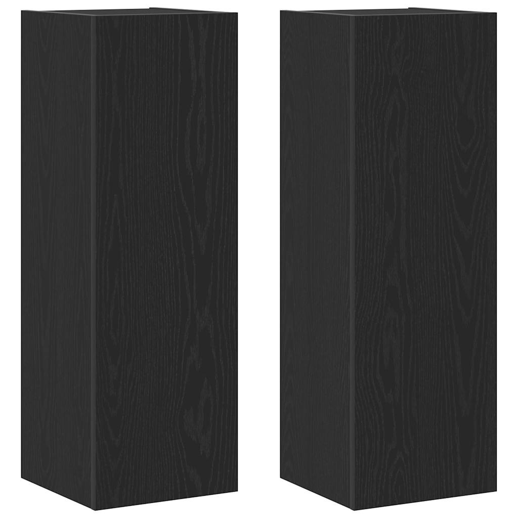 Armário para TV de Parede 2 pcs Carvalho preto