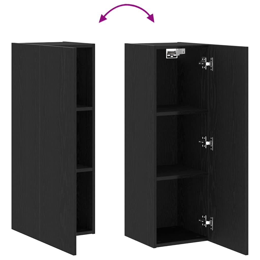 Armário para TV de Parede 2 pcs Carvalho preto