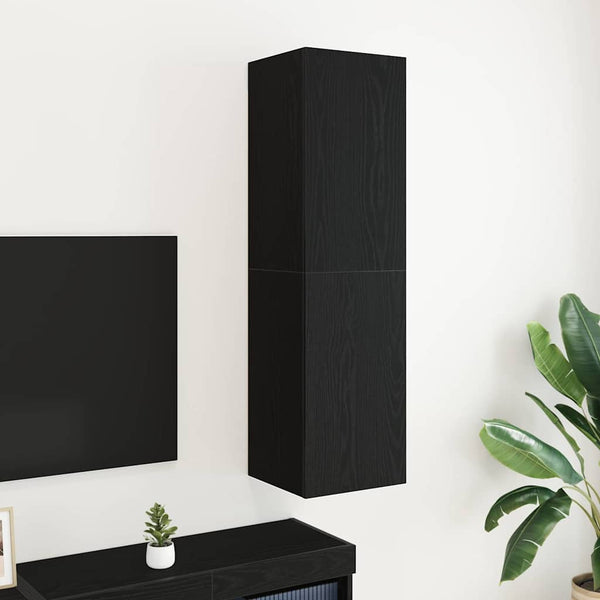 Armário para TV de Parede Carvalho preto 30.5 x 30 x 110 cm