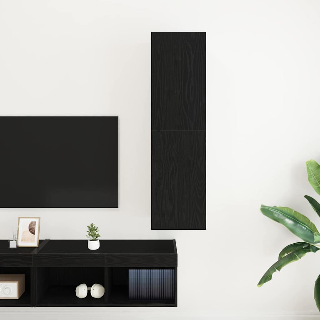 Armário para TV de Parede Carvalho preto 30.5 x 30 x 110 cm