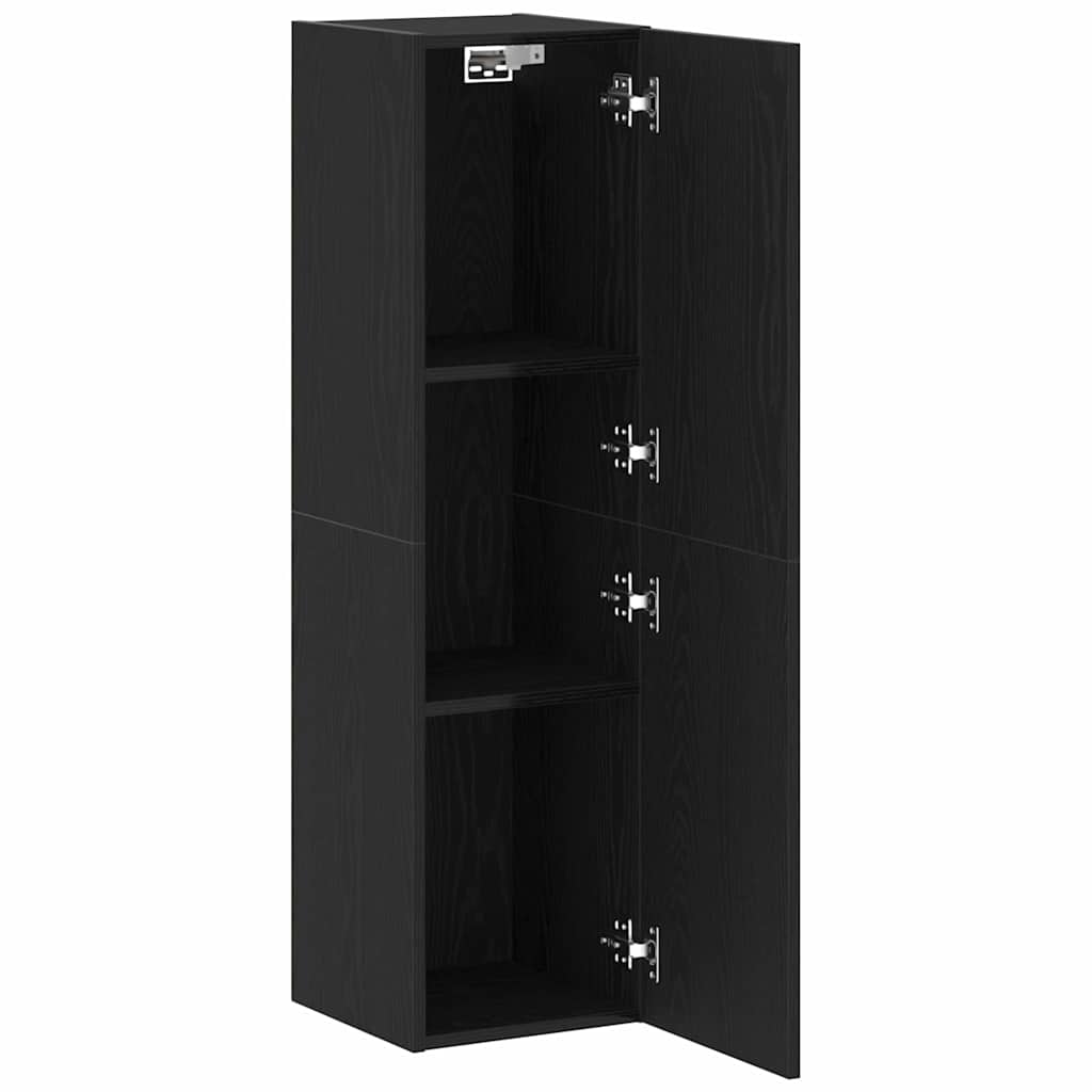 Armário para TV de Parede Carvalho preto 30.5 x 30 x 110 cm
