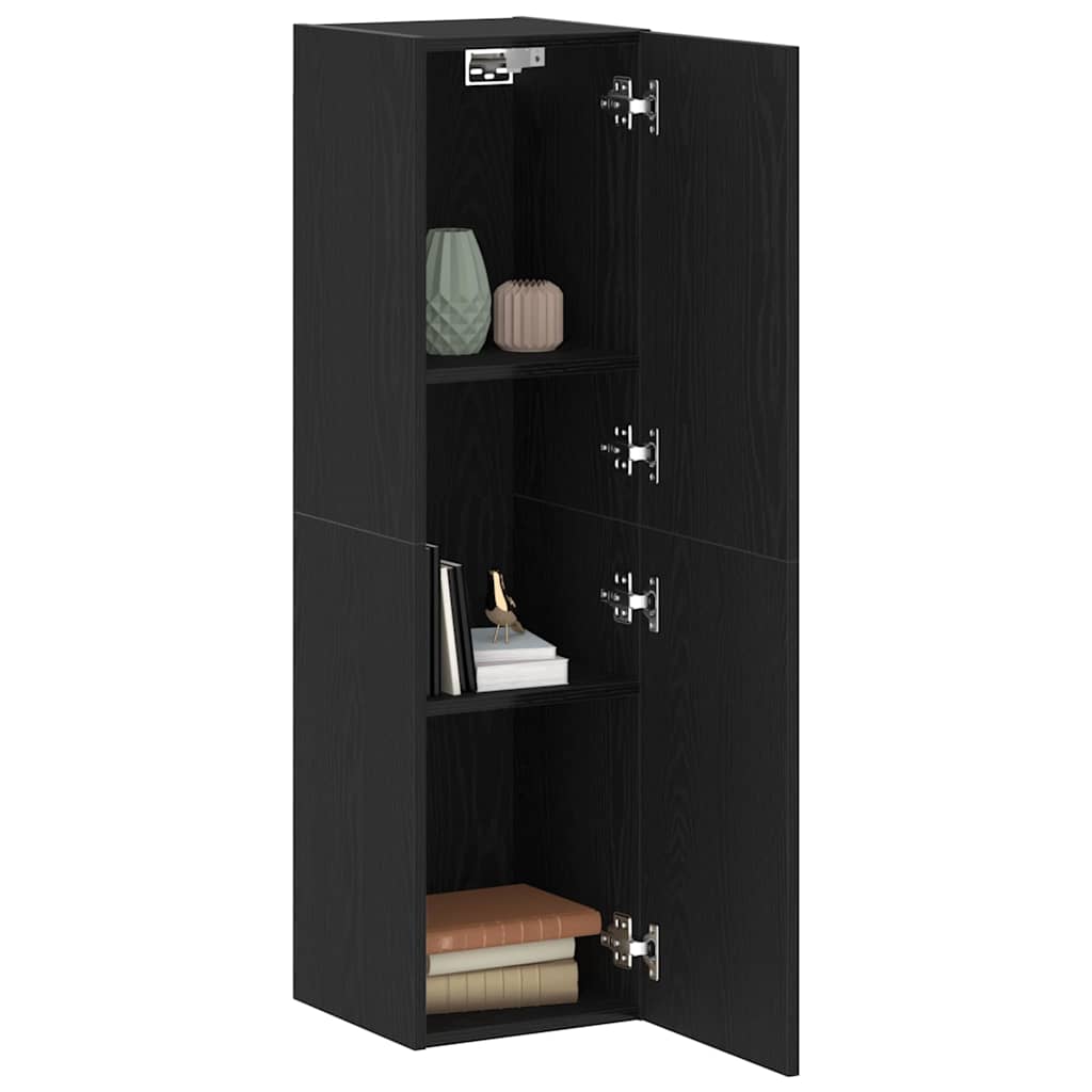 Armário para TV de Parede Carvalho preto 30.5 x 30 x 110 cm