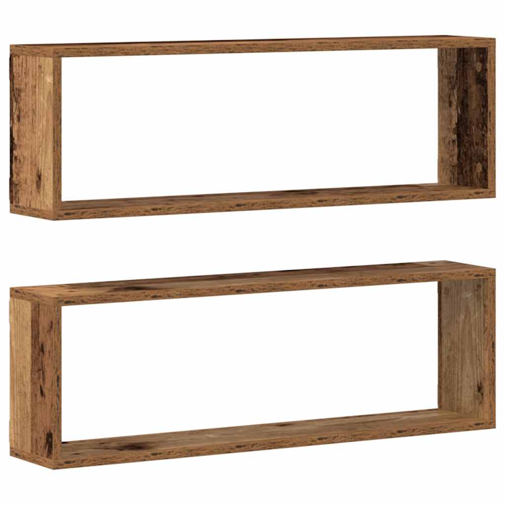 Prateleira de Parede 2 pcs Madeira Antiga 80 x 15 x 26 cm