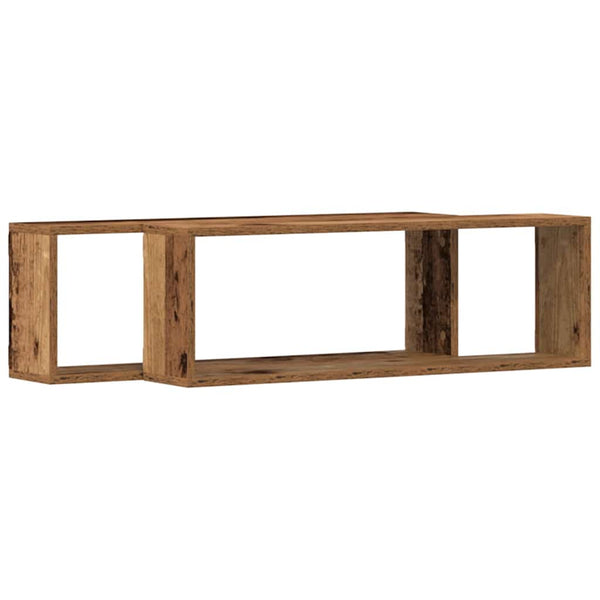 Prateleira de Parede 2 pcs Madeira Antiga 80 x 15 x 26 cm