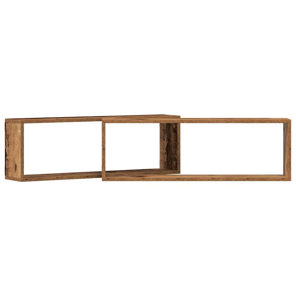 Prateleira de Parede 2 pcs Madeira Antiga 80 x 15 x 26 cm