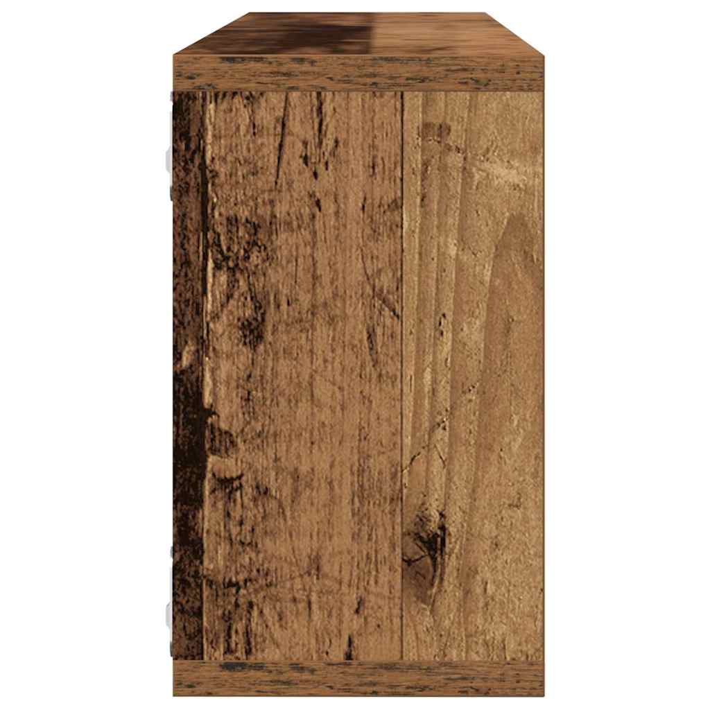 Prateleira de Parede 2 pcs Madeira Antiga 80 x 15 x 26 cm