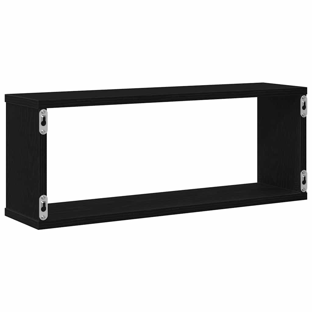 Prateleiras de Parede 4 pcs Carvalho preto 60 x 15 x 23 cm