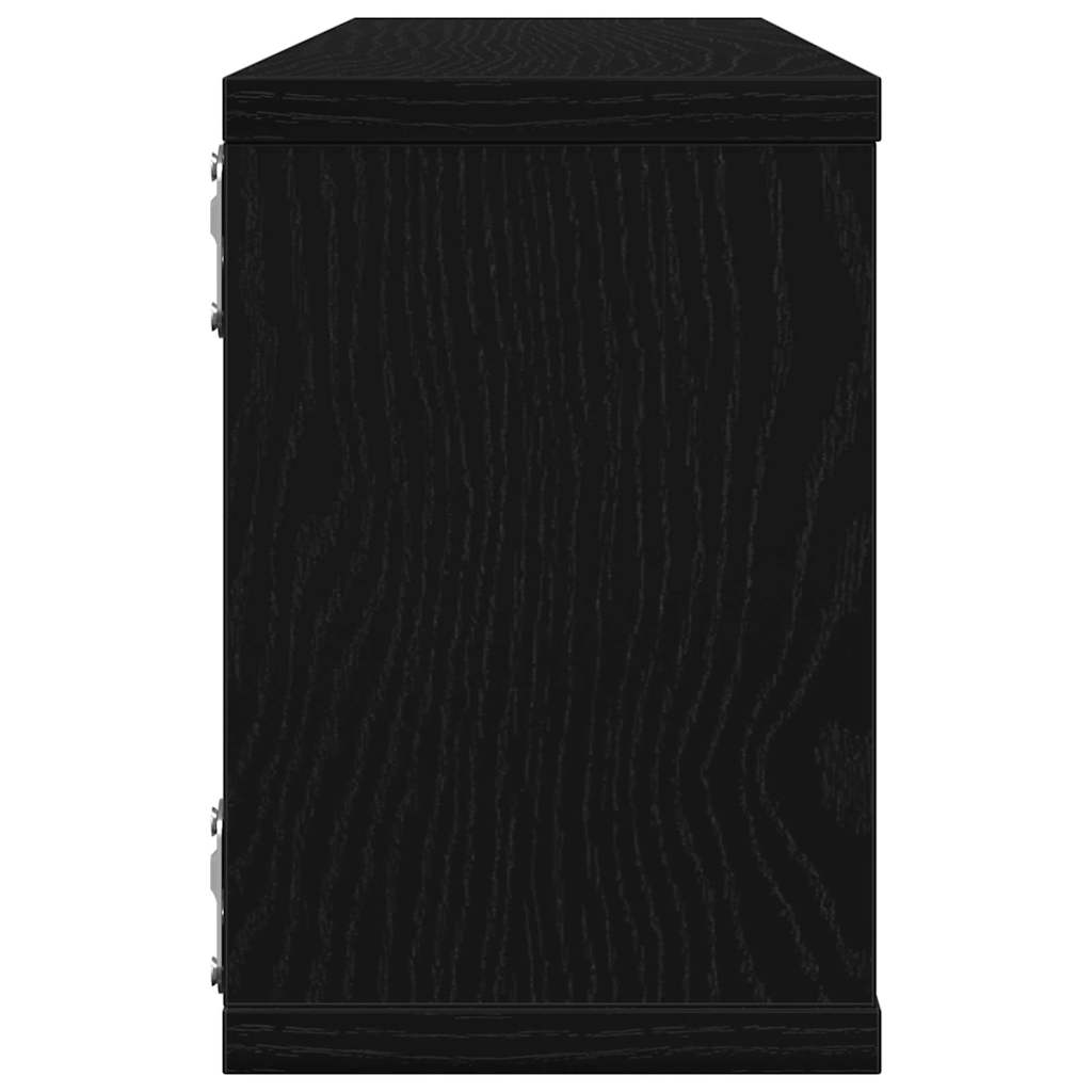 Prateleiras de Parede 4 pcs Carvalho preto 60 x 15 x 23 cm