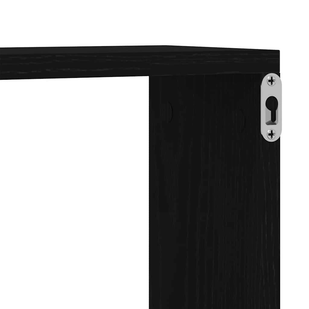 Prateleiras de Parede 6 pcs Carvalho preto 60 x 15 x 23 cm